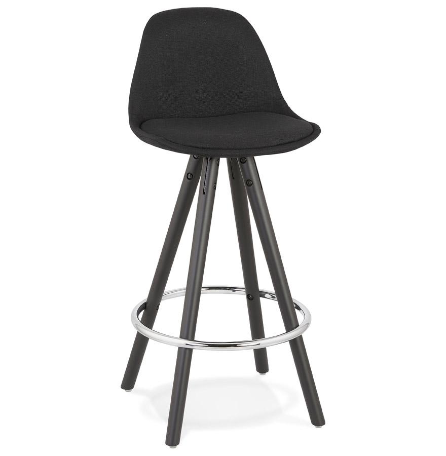 kokoon design Mid-height designer snack stool 'DANI MINI' in fabric and black wood