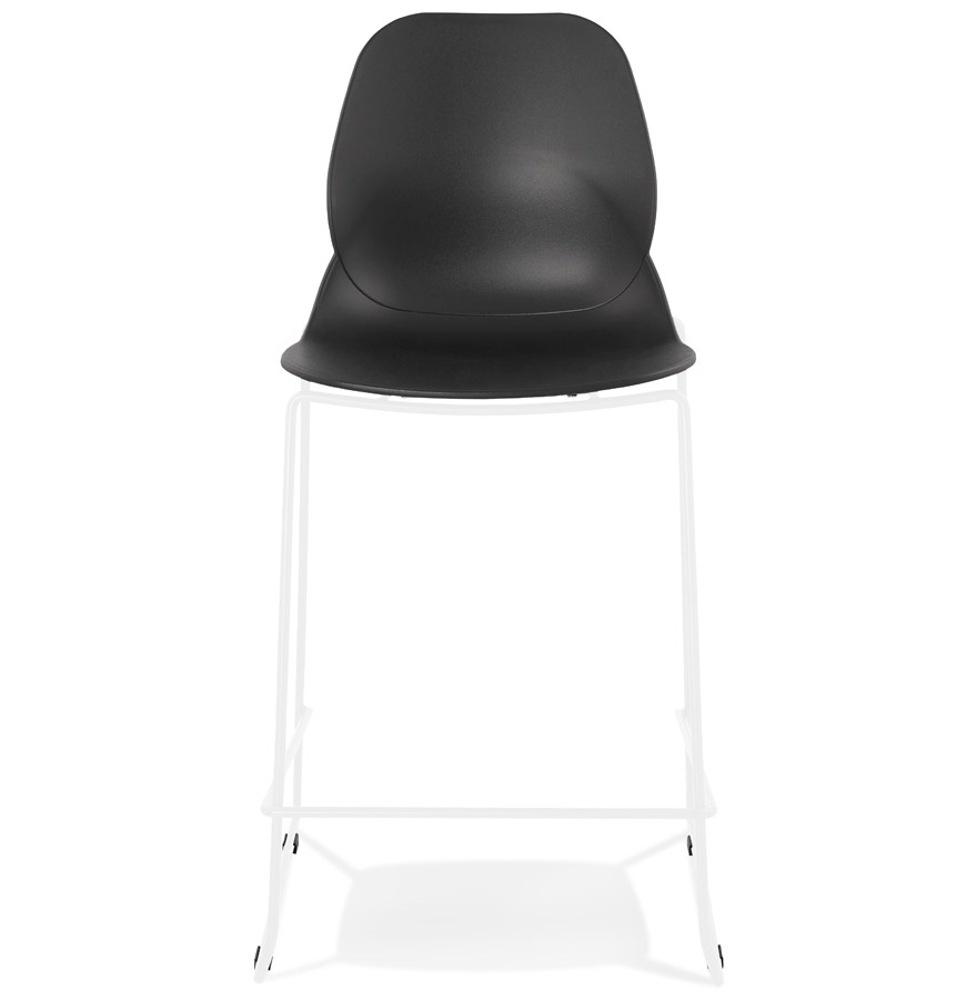Kokoon Design Mid-height Snack Stool 'BERLIN MINI' Black Stackable With White Metal Base