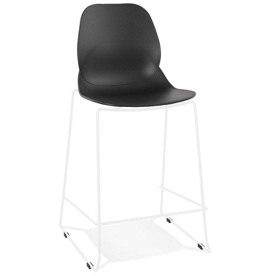 kokoon design Mid-height snack stool 'BERLIN MINI' black stackable with white metal base