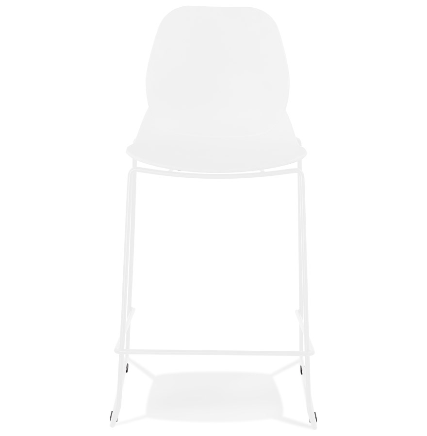 Kokoon Design Mid-height Snack Stool 'BERLIN MINI' White Stackable With White Metal Base