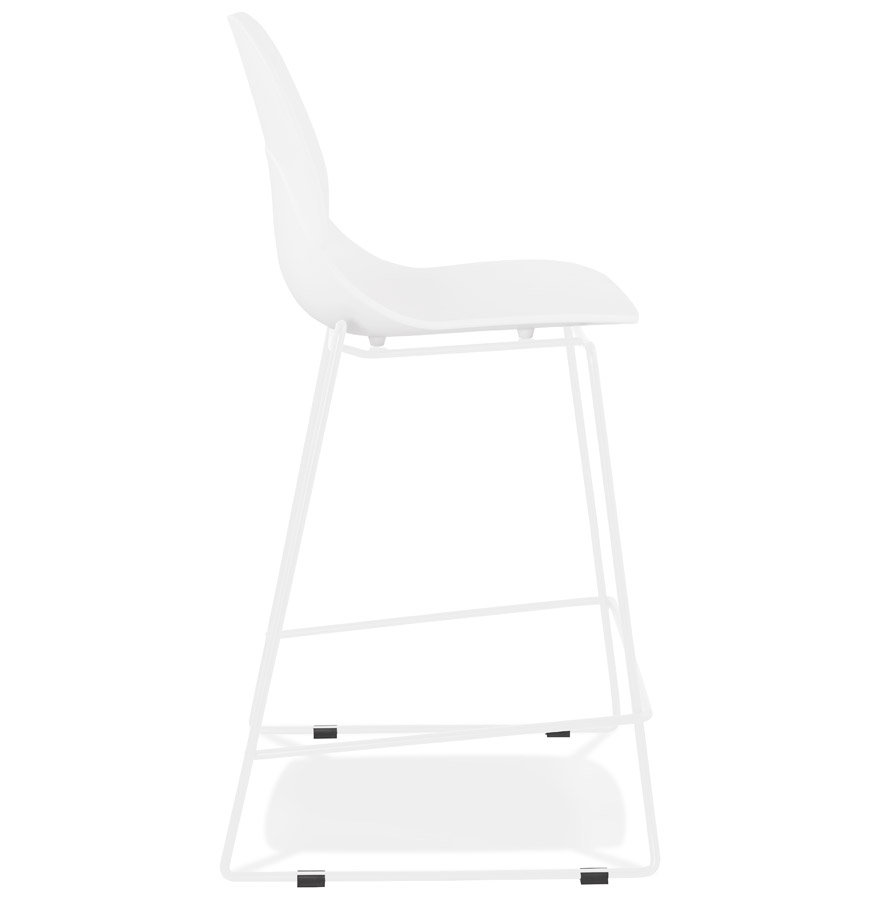 Kokoon Design Mid-height Snack Stool 'BERLIN MINI' White Stackable With White Metal Base