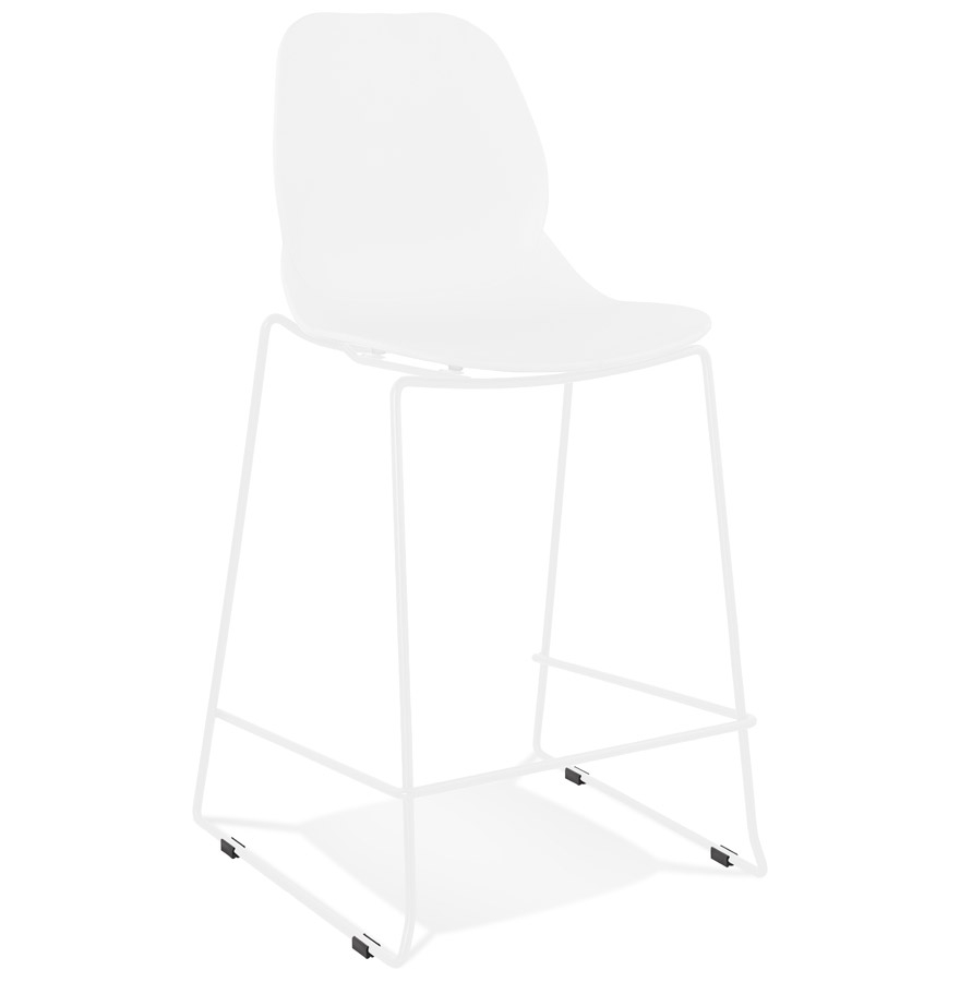 kokoon design Mid-height snack stool 'BERLIN MINI' white stackable with white metal base