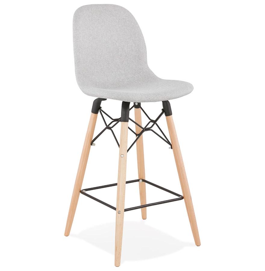 kokoon design Mid-height snack stool 'GALACTIK MINI' in light gray fabric Scandinavian style