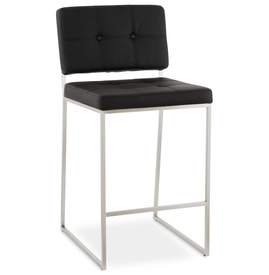 kokoon design Mid-height snack stool 'GASTON' black padded