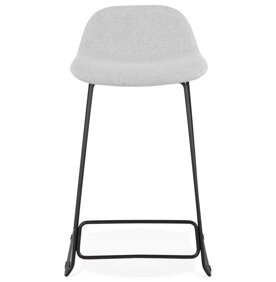 Kokoon Design Mid-height Snack Stool 'MOSKOW MINI' In Light Gray Fabric And Black Metal Legs