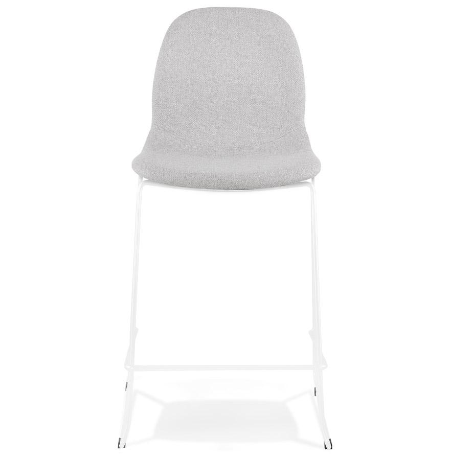 Kokoon Design Mid-height Stackable Snack Stool 'FAKIR MINI' In Light Gray Fabric And White Metal Base
