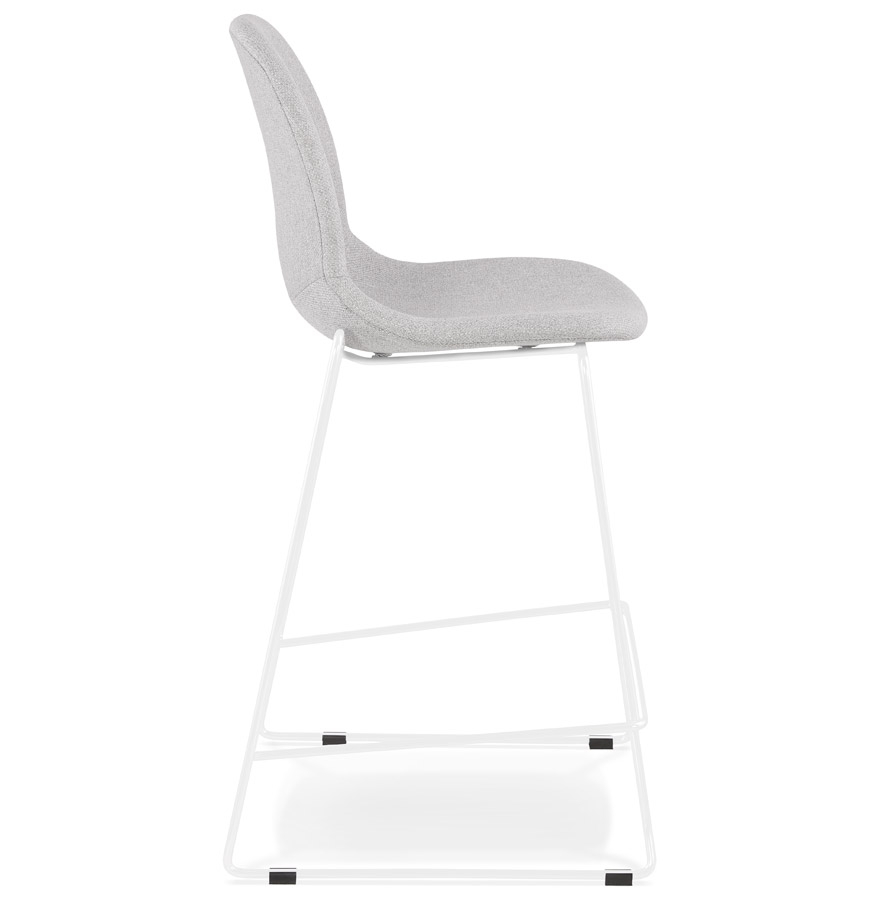 Kokoon Design Mid-height Stackable Snack Stool 'FAKIR MINI' In Light Gray Fabric And White Metal Base