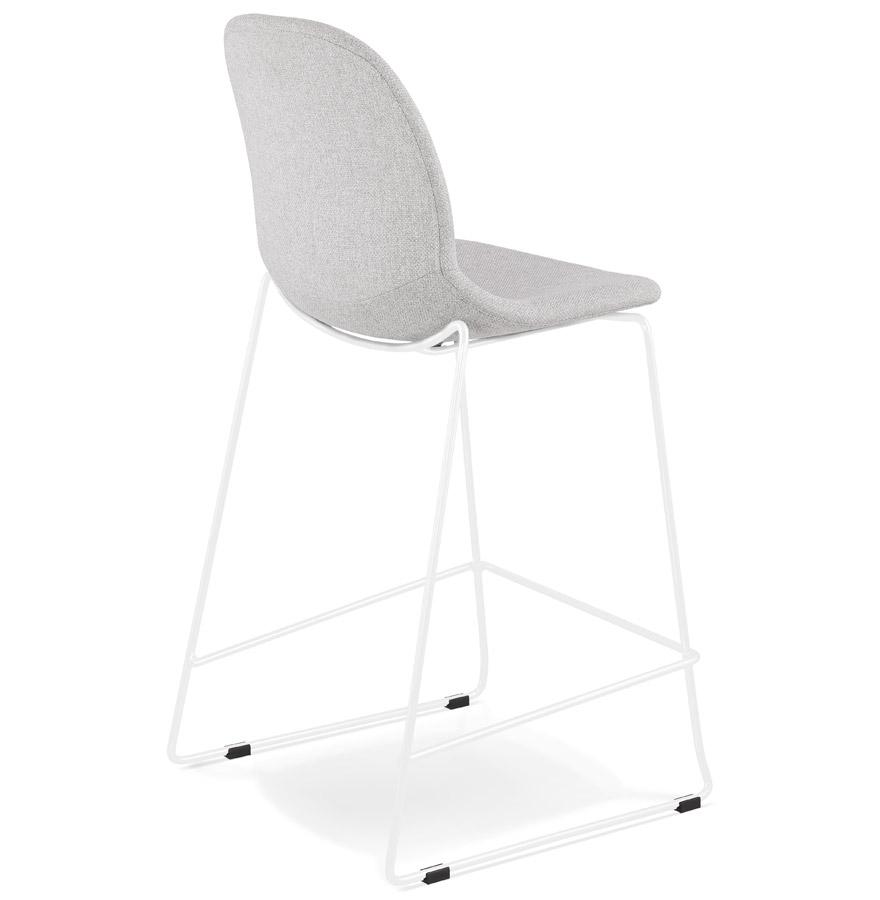 Kokoon Design Mid-height Stackable Snack Stool 'FAKIR MINI' In Light Gray Fabric And White Metal Base