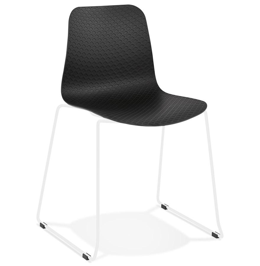 kokoon design Modern black 'EXPO' chair with white metal legs
