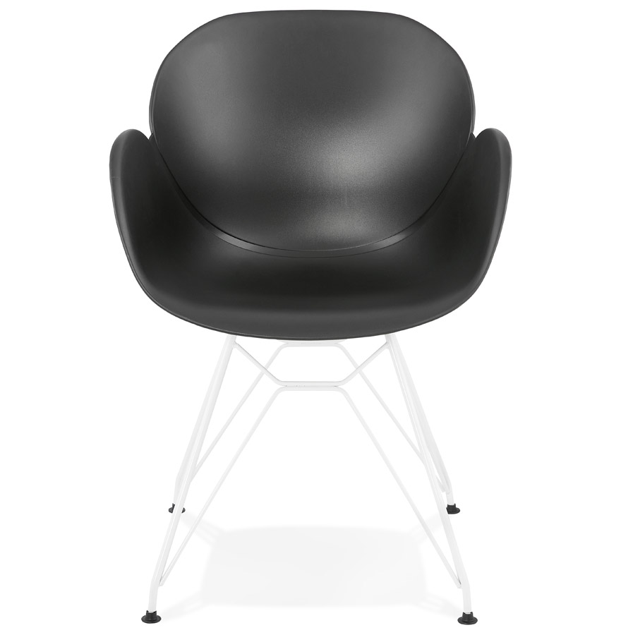 Kokoon Design Modern Black 'FIDJI' Chair With White Metal Legs