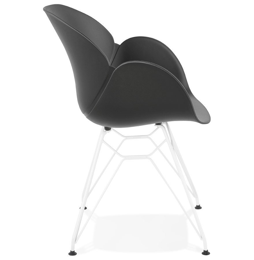 Kokoon Design Modern Black 'FIDJI' Chair With White Metal Legs