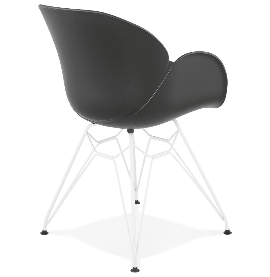 Kokoon Design Modern Black 'FIDJI' Chair With White Metal Legs
