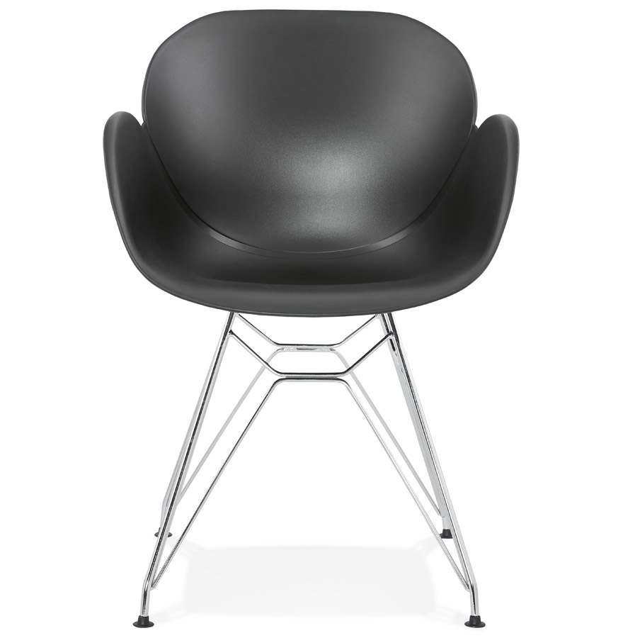 Kokoon Design Modern Black 'UNAMI' Chair In Plastic With Chrome Metal Legs