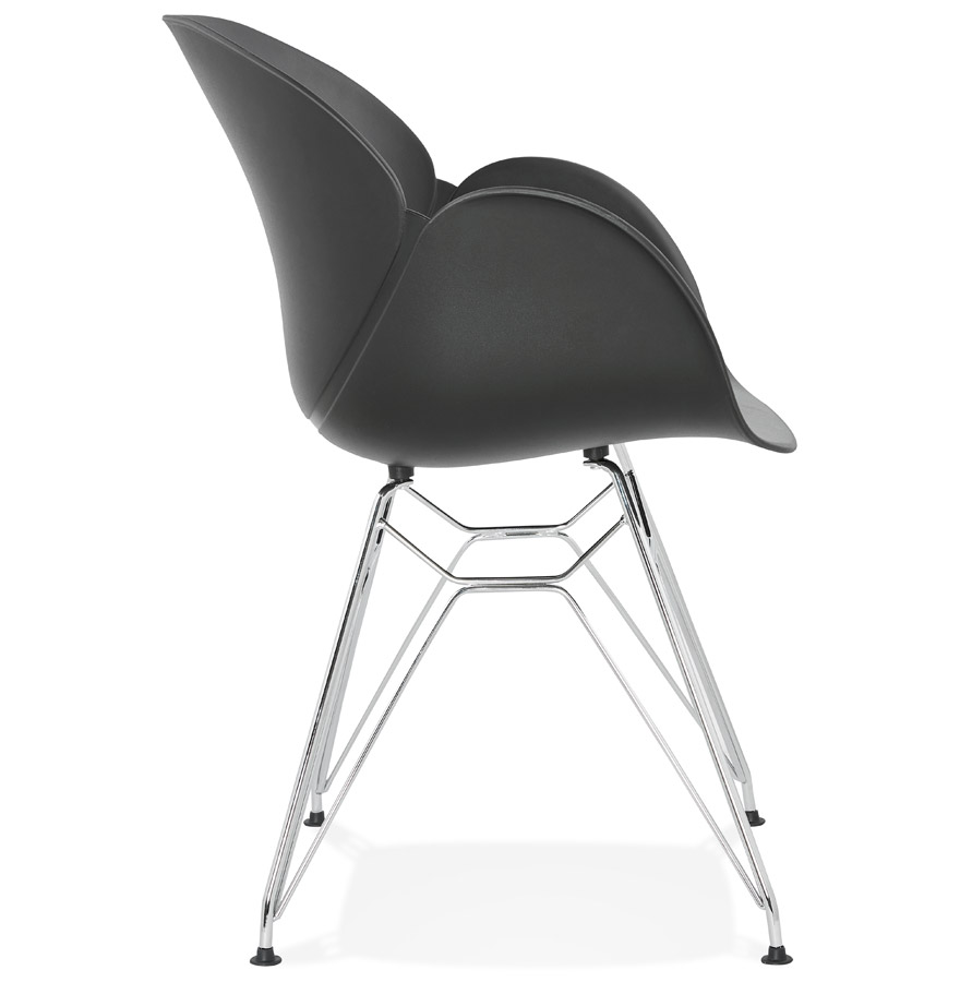 Kokoon Design Modern Black 'UNAMI' Chair In Plastic With Chrome Metal Legs