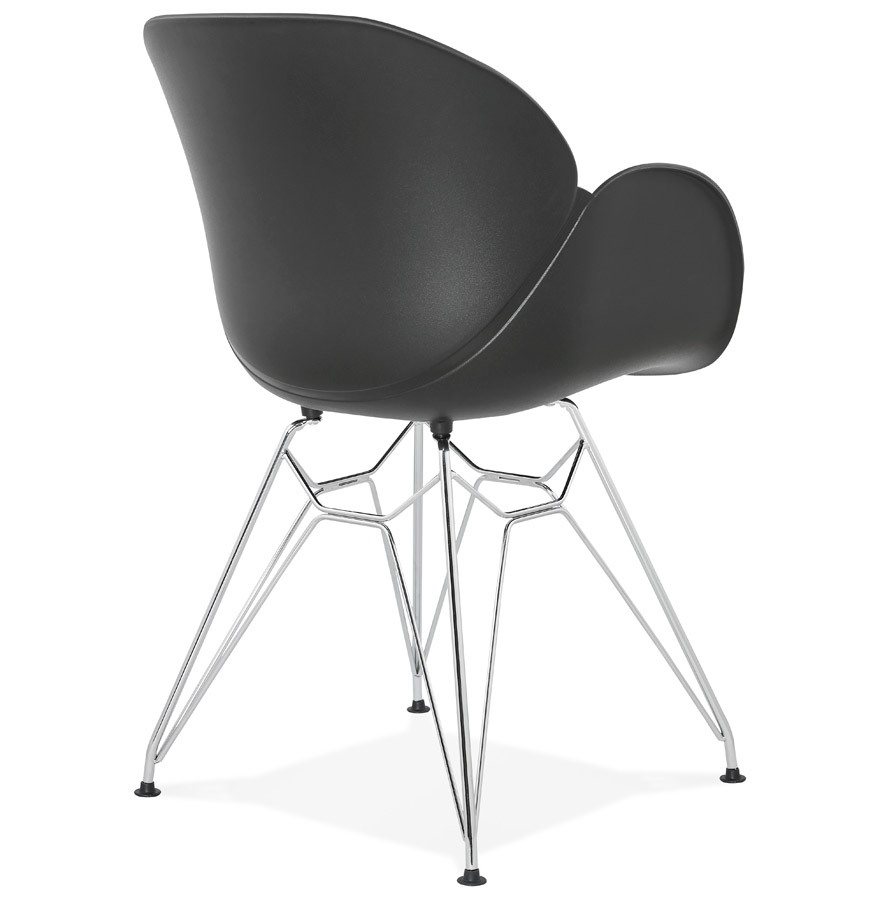 Kokoon Design Modern Black 'UNAMI' Chair In Plastic With Chrome Metal Legs