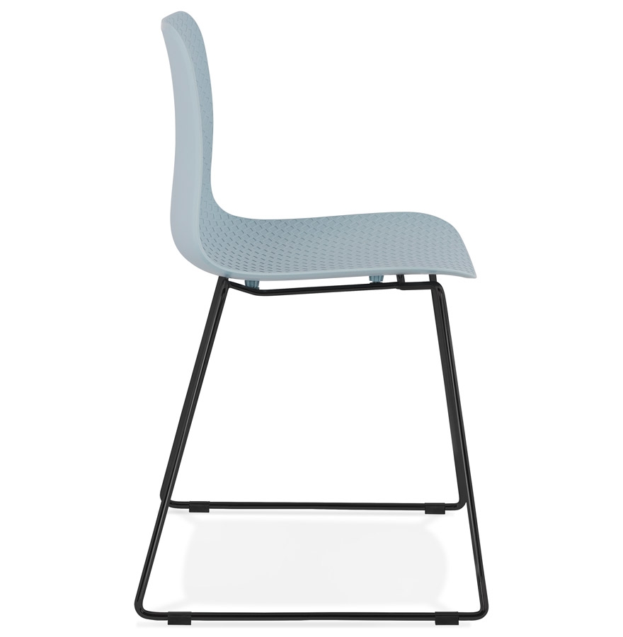 Kokoon Design Modern Blue 'EXPO' Chair With Black Metal Legs