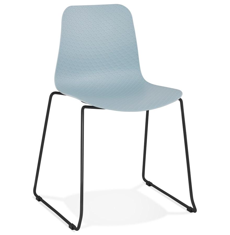 kokoon design Modern blue 'EXPO' chair with black metal legs