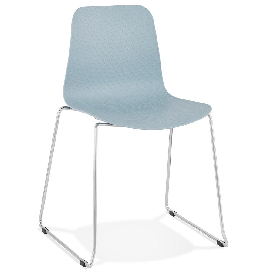 kokoon design Modern blue 'EXPO' chair with chrome metal legs