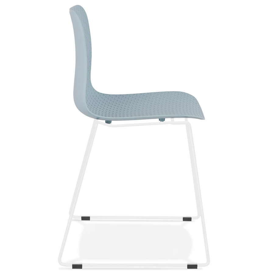 Kokoon Design Modern Blue 'EXPO' Chair With White Metal Legs