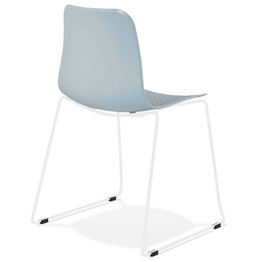 Kokoon Design Modern Blue 'EXPO' Chair With White Metal Legs