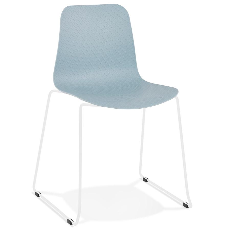 kokoon design Modern blue 'EXPO' chair with white metal legs