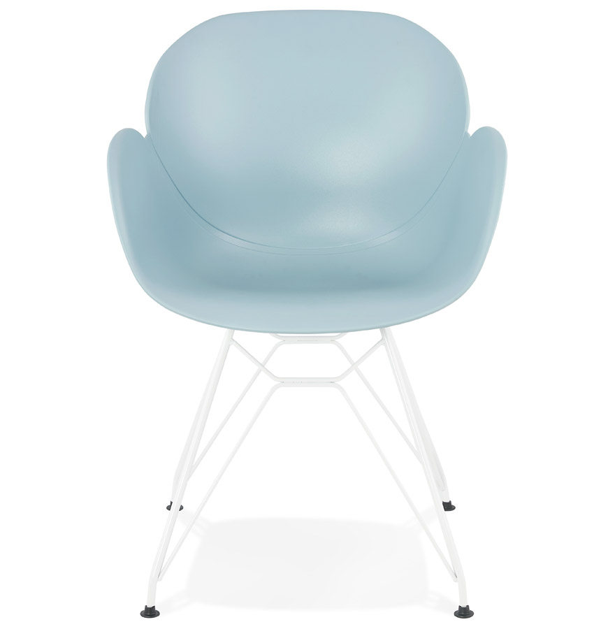 Kokoon Design Modern Blue 'FIDJI' Chair With White Metal Legs