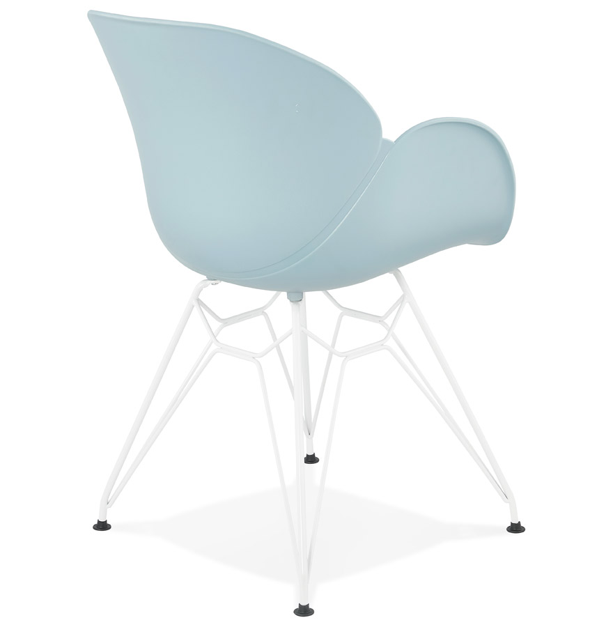 Kokoon Design Modern Blue 'FIDJI' Chair With White Metal Legs