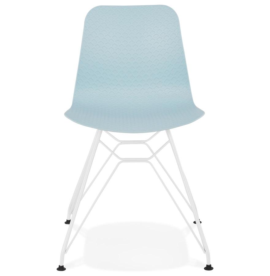 Kokoon Design Modern Blue 'GAUDY' Chair With White Metal Base