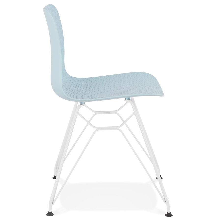 Kokoon Design Modern Blue 'GAUDY' Chair With White Metal Base