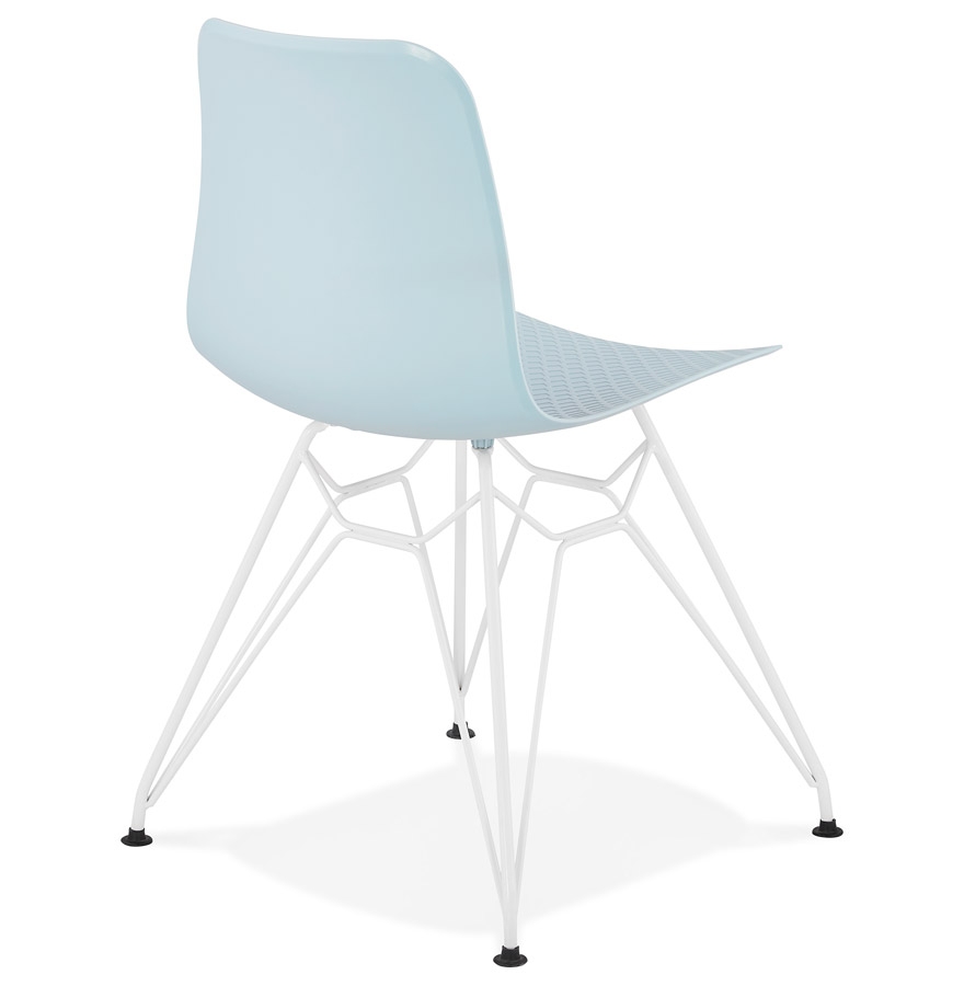 Kokoon Design Modern Blue 'GAUDY' Chair With White Metal Base