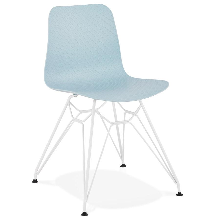 kokoon design Modern blue 'GAUDY' chair with white metal base