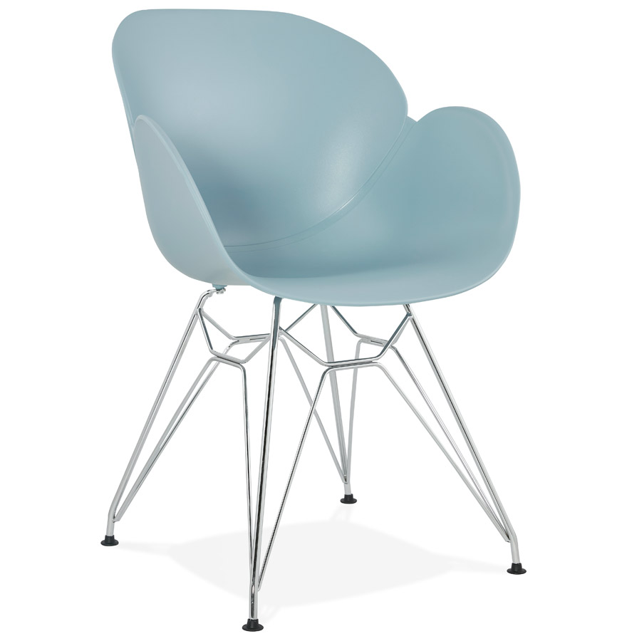 kokoon design Modern blue 'UNAMI' chair in plastic with chrome metal legs