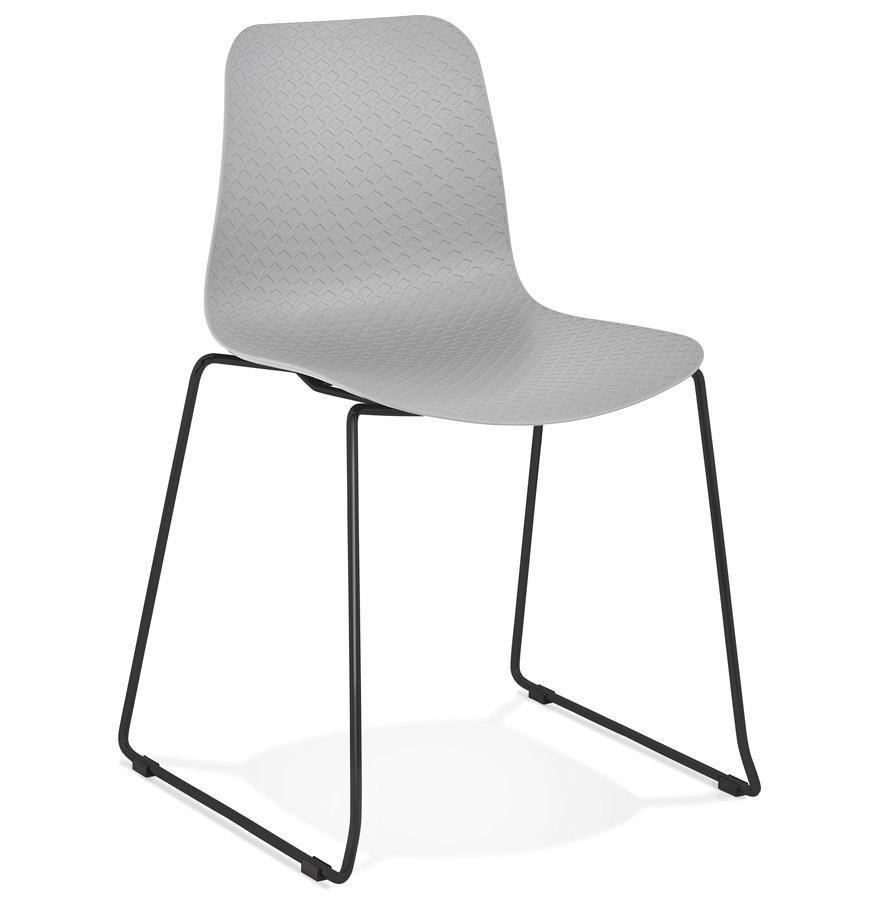 kokoon design Modern gray 'EXPO' chair with black metal legs