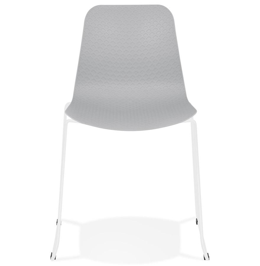 Kokoon Design Modern Gray 'EXPO' Chair With White Metal Legs