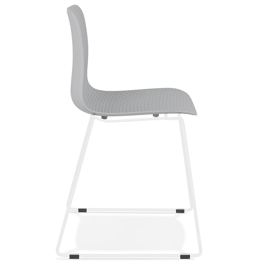 Kokoon Design Modern Gray 'EXPO' Chair With White Metal Legs