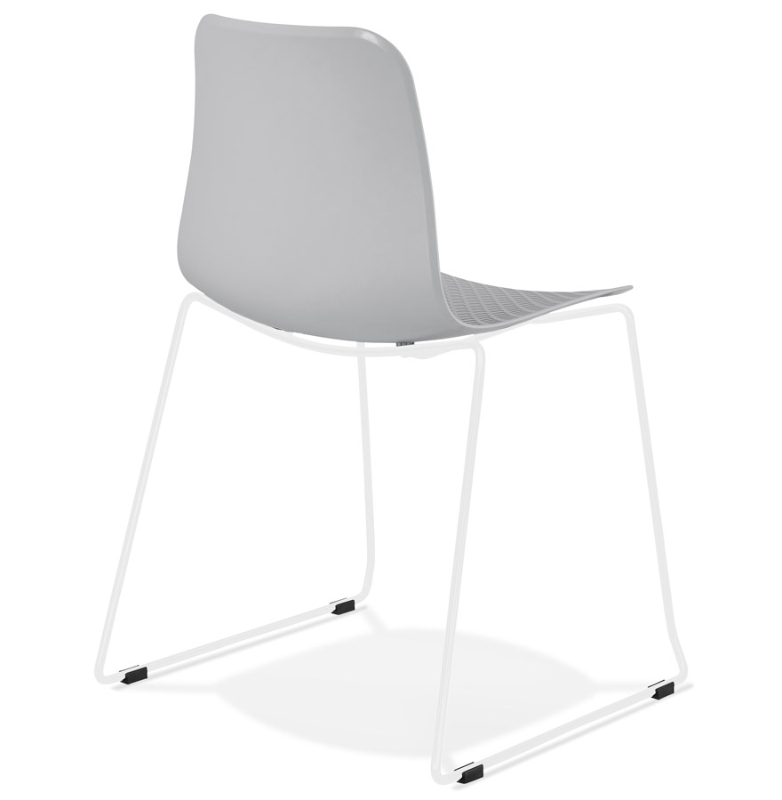 Kokoon Design Modern Gray 'EXPO' Chair With White Metal Legs