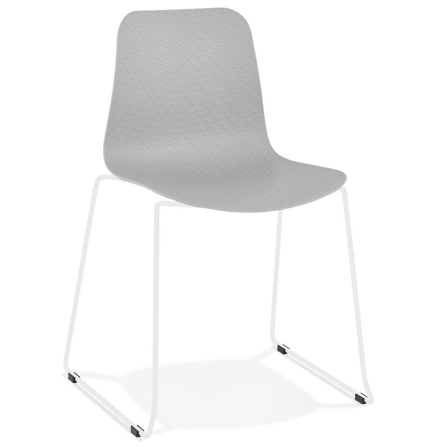 kokoon design Modern gray 'EXPO' chair with white metal legs