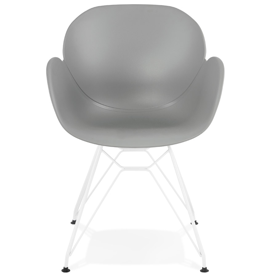Kokoon Design Modern Gray 'FIDJI' Chair With White Metal Legs