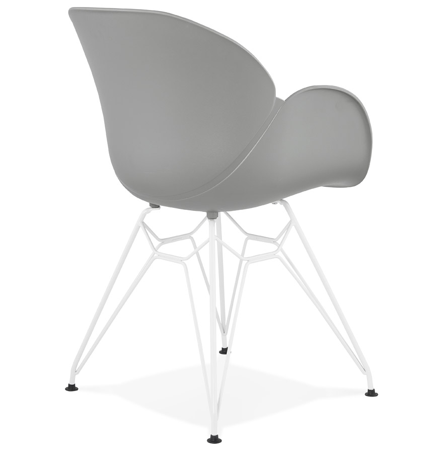 Kokoon Design Modern Gray 'FIDJI' Chair With White Metal Legs