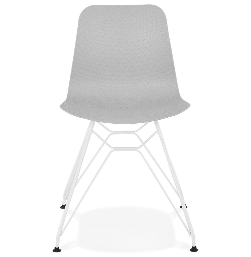 Kokoon Design Modern Gray 'GAUDY' Chair With White Metal Base
