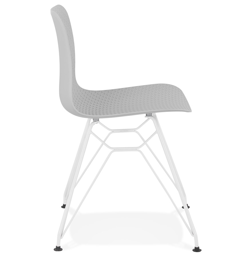 Kokoon Design Modern Gray 'GAUDY' Chair With White Metal Base