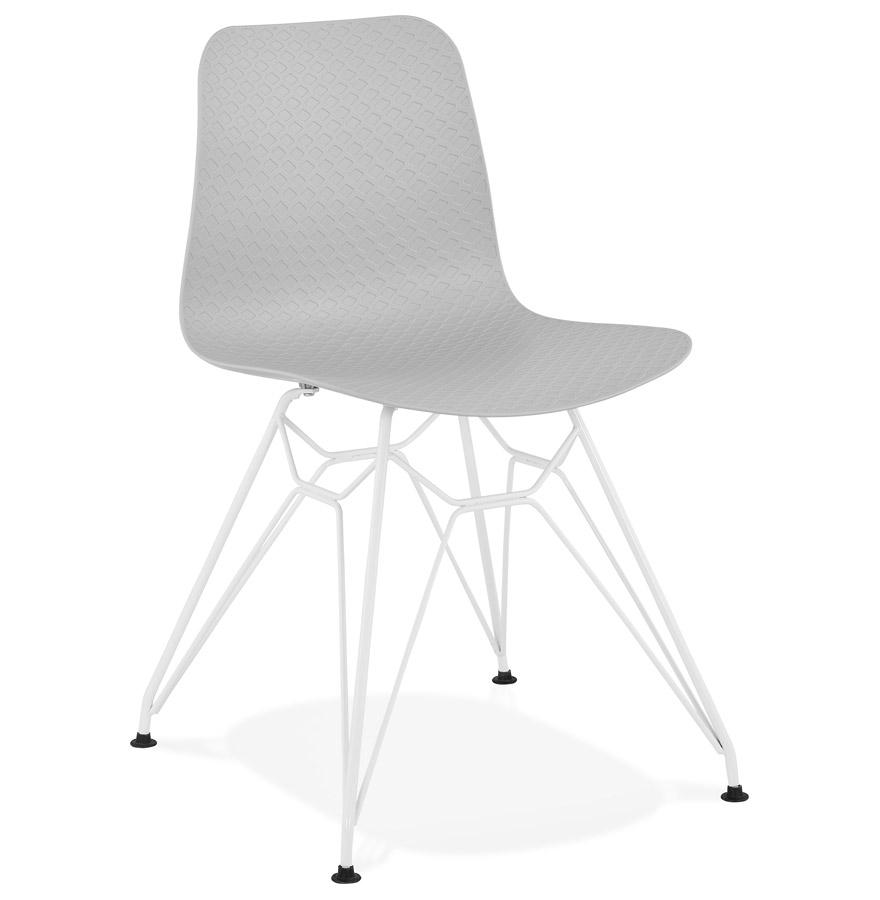 kokoon design Modern gray 'GAUDY' chair with white metal base