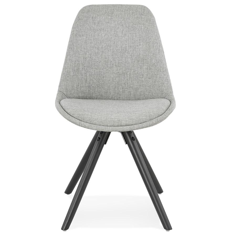 Kokoon Design Modern 'HIPHOP' Chair In Gray Fabric And Black Wooden Legs
