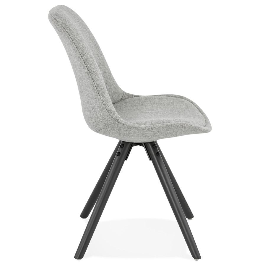 Kokoon Design Modern 'HIPHOP' Chair In Gray Fabric And Black Wooden Legs