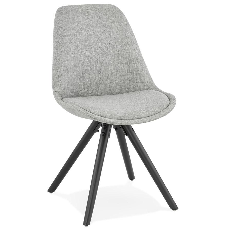 kokoon design Modern 'HIPHOP' chair in gray fabric and black wooden legs