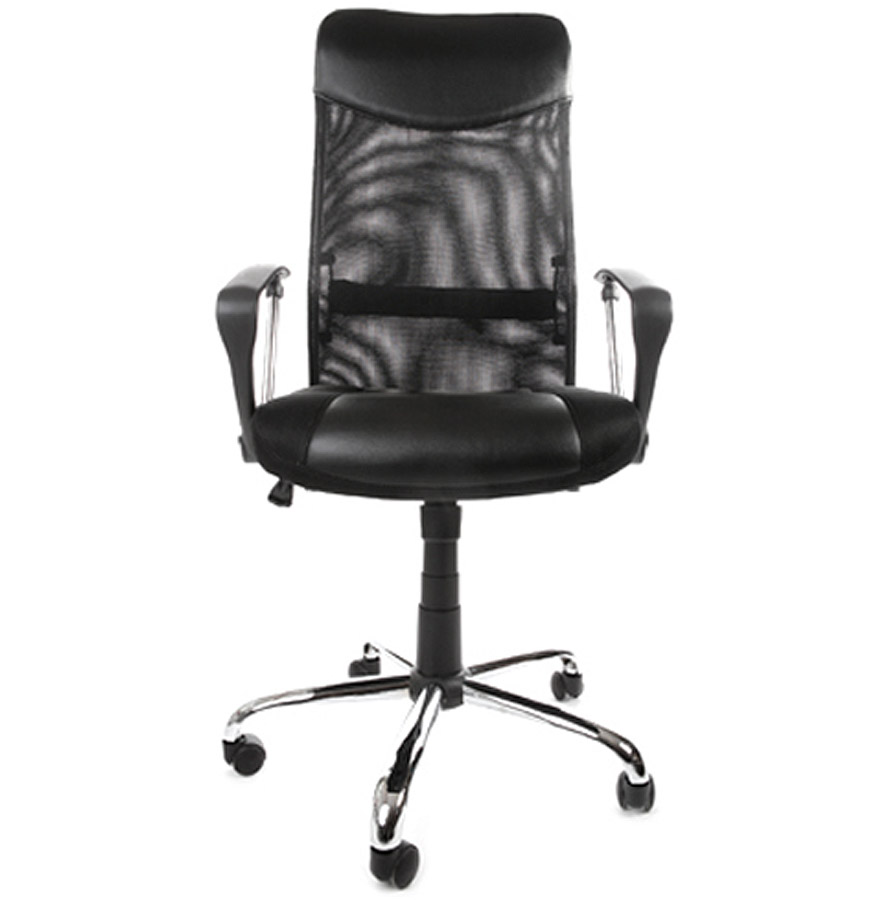 Kokoon Design Modern Office Armchair 'ROMA' Black In Synthetic Material And Fabric
