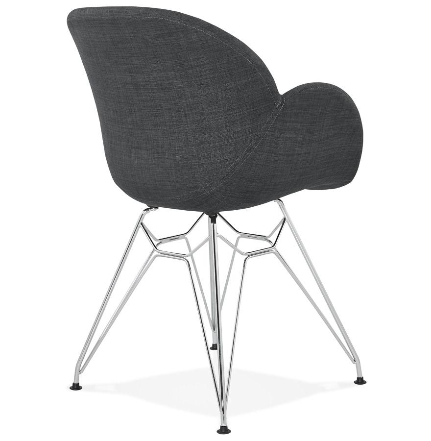 Kokoon Design Modern 'ORIGAMI' Chair In Dark Gray Fabric With Chrome Metal Legs
