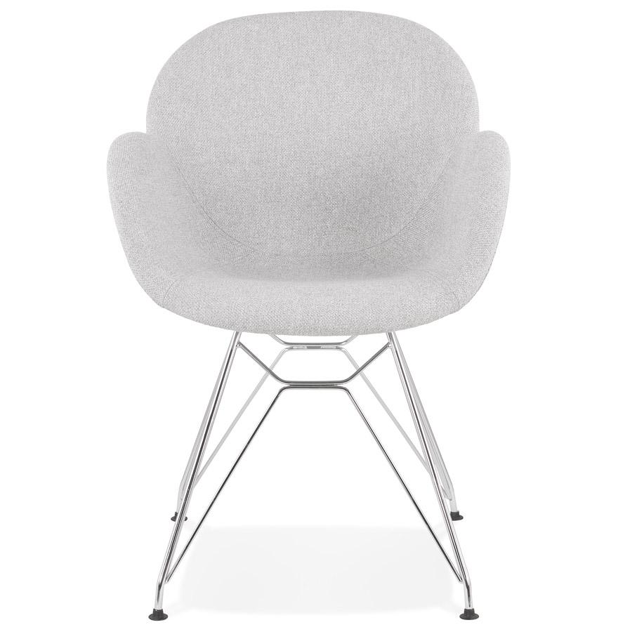 Kokoon Design Modern 'ORIGAMI' Chair In Light Gray Fabric With Chrome Metal Legs