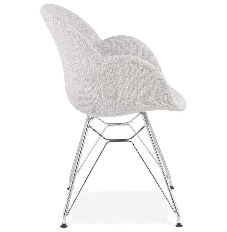 Kokoon Design Modern 'ORIGAMI' Chair In Light Gray Fabric With Chrome Metal Legs