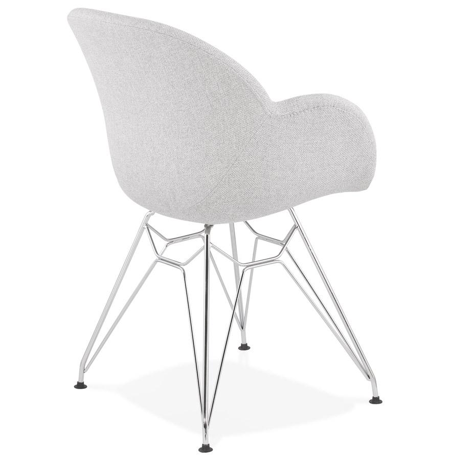 Kokoon Design Modern 'ORIGAMI' Chair In Light Gray Fabric With Chrome Metal Legs